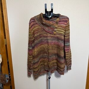 dressbarn Multicolor Cowl Neck Sweater